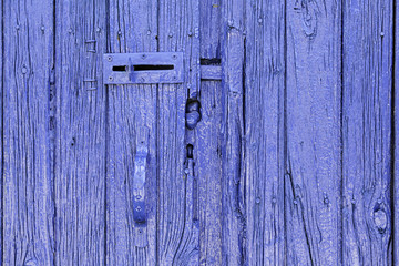 Old wood painted blue decoration