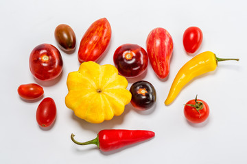 ingredients for tomato sauce isolated on white