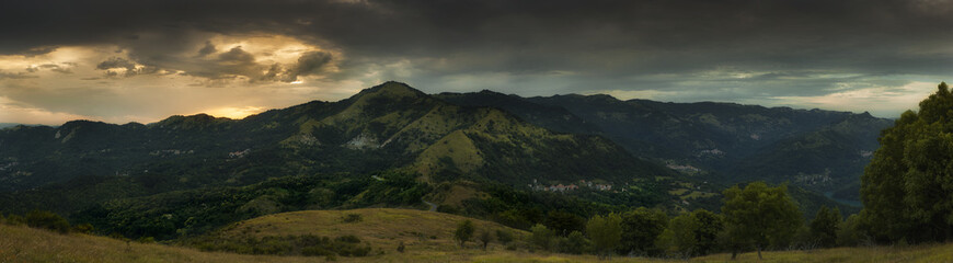 Fight between Mountain and Sky - Lago del Brugneto, Parco dell'Antola, Liguria, Italy, Europe.