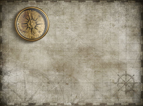 Fototapeta treasure map background 3d illustration