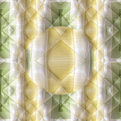 3d illustration - abstrakt geometrisch muster grün gelb weiß