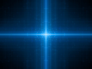 Blue glowing futuristic hardware