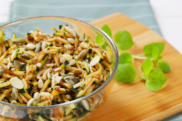 Zucchini salad with seeds