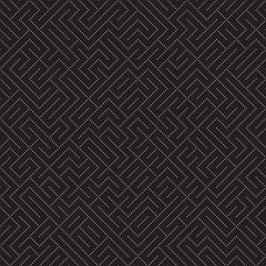 Fototapeta na wymiar Irregular Maze Lines. Abstract Geometric Background Design. Vector Seamless Black and White Chaotic Pattern.