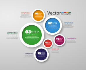 Infographic design template that can be used for workflow layout, diagram, number options, web design. Infographic business concept with 6 options, parts, steps or processes. Vector eps 10