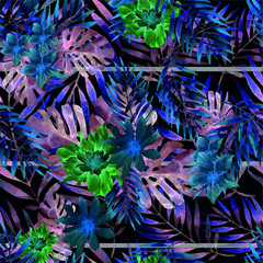 Digital Effects Floral Background; Seamless Pattern