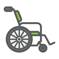 Wheelchair filled outline icon, medicine and healthcare, disabled sign vector graphics, a colorful line pattern on a white background, eps 10.
