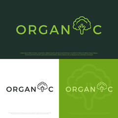 Vector set of organic logo with corporate identity design templates.