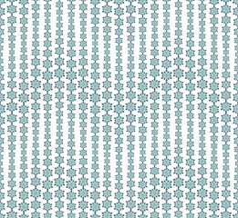 Winter abstract seamless pattern on white background. Has the shape of a wave. Snowflakes of different sizes in teal. Useful as design element for texture and artistic compositions.