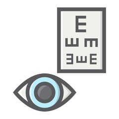 Optometry filled outline icon, medicine and healthcare, eye sign vector graphics, a colorful line pattern on a white background, eps 10.
