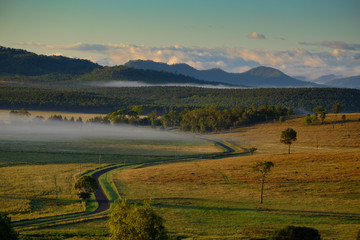 View of the hills surrounding Grandchester in Ipswich and the Scenic Rim