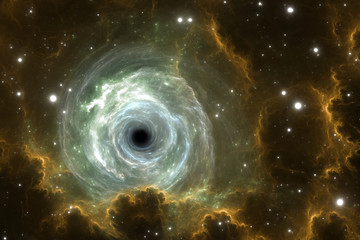 Black hole in the nebula, gravitational field or gravitational singularity