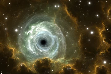 Schwarzes Loch im Nebel, Gravitationsfeld oder gravitative Singularität © Peter Jurik