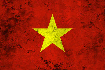 Flag of the Vietnam close up