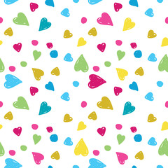 vector seamless pattern colored hearts
