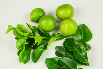 Lime and kaffir lime leaves