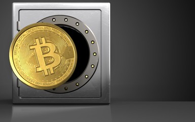 3d bitcoin over black