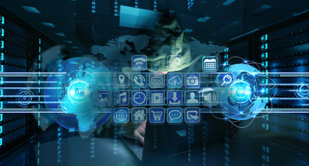 Hacker accessing to personal data information with a computer 3D rendering