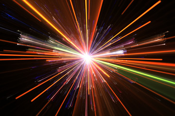 Glow color light particles explosion, illustration