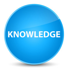 Knowledge elegant cyan blue round button