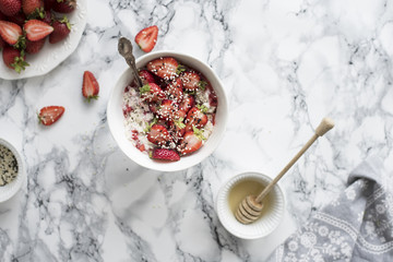 Healthy Oatmeal with Strawberries