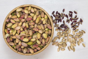 Green fresh pistachio of Bronte