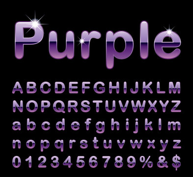 round purple letters