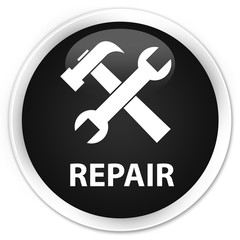 Repair (tools icon) premium black round button