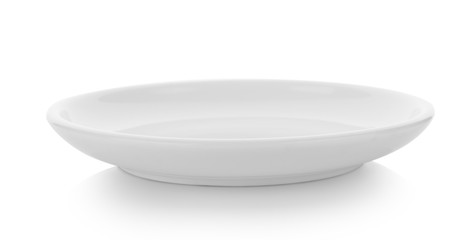 white plate on white background