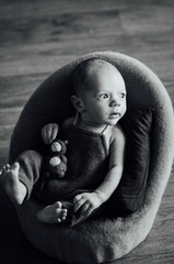 cute newborn looks surprised at the camera  © ruslan_shramko