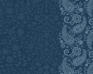 wedding card design, paisley floral pattern , India