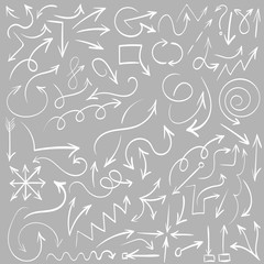 Arrows and abstract shapes doodle writing design vector set