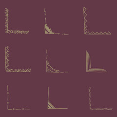 Hand drawn corner set.
