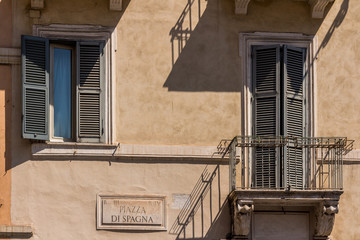 Wall sign for the Spanish steps