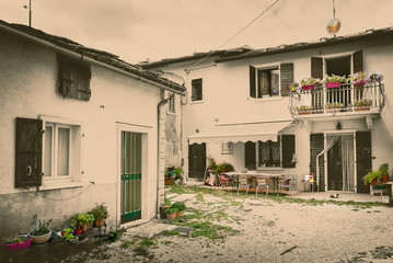 House with patio from the mountain village of Italy.