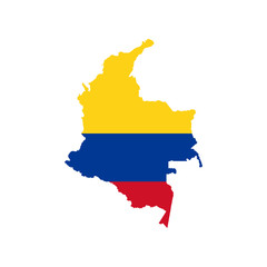 Obraz premium Colombia map and flag