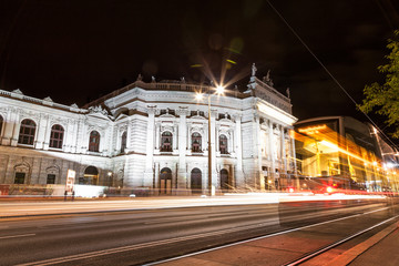 Fototapeta na wymiar Burgtheater in Vienna Austia at night
