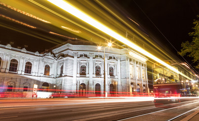 Fototapeta premium Burgtheater in Vienna Austia at night