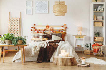 Room with fresh plants