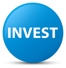 Invest cyan blue round button