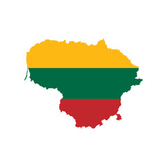 Lithuania flag and map