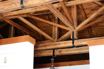 Interior wooden roof structure