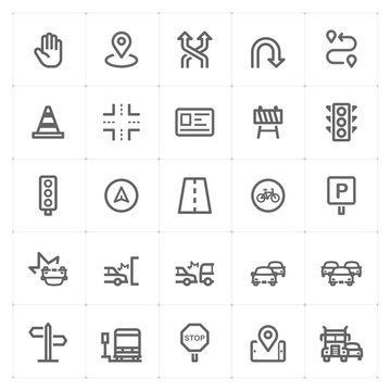 Mini Icon set - traffic icon vector illustration