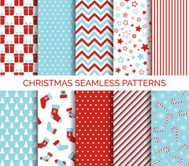 Set of Christmas seamless vector patterns
