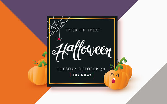 Happy Halloween calligraphy. banners party invitation.Vector illustration.