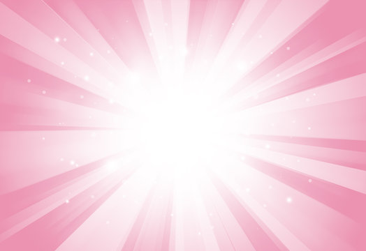 Soft pink glitter sparkles rays lights bokeh festive elegant abstract background.