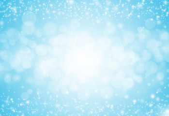 Soft Blue glitter sparkles rays lights bokeh festive elegant abstract background.