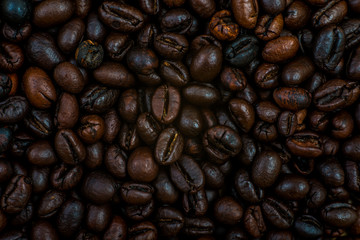 background coffee grains fried