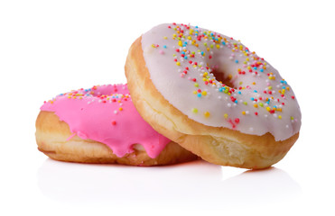 Donut with sprinkles isolated on white background