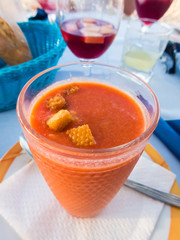 Traditional spanish cold soup gazpacho